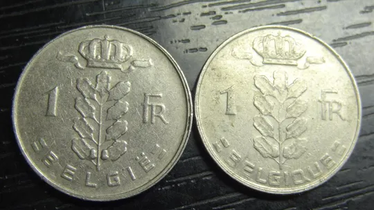 1 франк Бельгія 1969 (два різновиди) Ціна