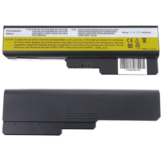 Батарея для ноутбука LENOVO 42T4585 (B460, B550, G430, G450, G530, G550, G555, N500, IdeaPad: V460, Y430, Z360) 11.1V 4400mAh Ціна