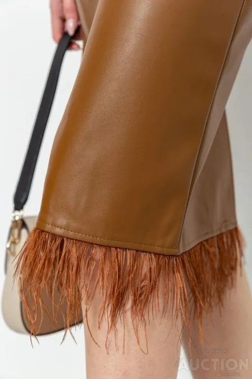 Юбка из экокожи, цвет коричневый, 186R7777 Де купити