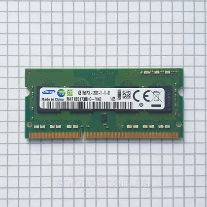 фото, Модуль пам'яті Samsung 4GB 1Rx8 PC3L-12800S (DDR3L) M471B5173BH0-YK0 для ноутбука
