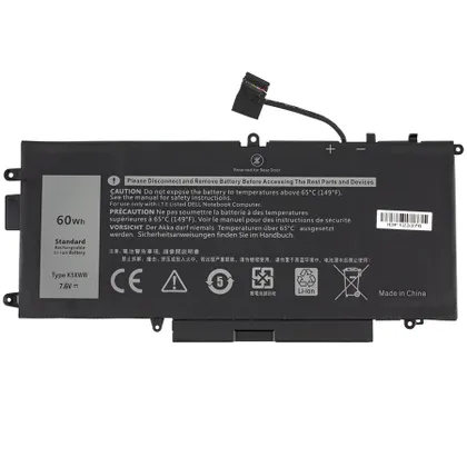 фото, Батарея для ноутбука DELL K5XWW (Latitude 5285, 5289, L3180, 7390 2-in-1) 7.6V 60Wh Black