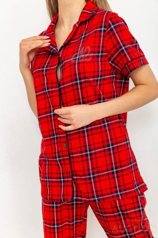 Пижама женская в клетку, цвет красный, 219RP-250 Продаж