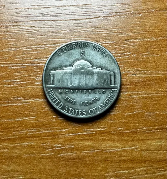 Nickel Five Cent 1943 P JEFFERSON Monticello USA Liberty Coin. Ціна