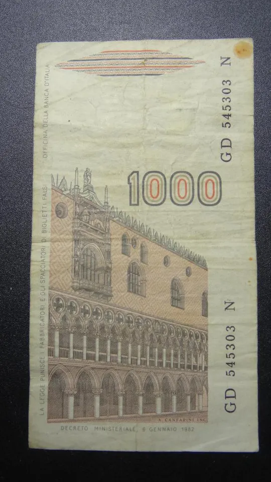 Купити 1000 лір Італія 1982