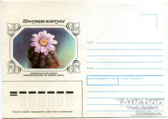 Конверт Цветущие кактусы чистый 1983 Ціна