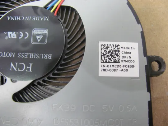 875-24 Вентилятор (кулер, FAN) 07MCD0 для  DELL Inspiron 15 5570 5575 Vostro 3583 Оригінал З аукціону