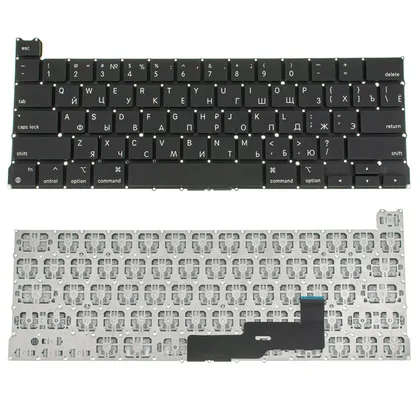 фото, Клавіатура для ноутбука APPLE (MacBook Pro: A2338 (2020)) rus, black, без підсвічування клавіш (оригінал)