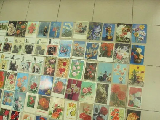 открытка поздравляю цветы подписные лот 168 шт №9417 Продаж