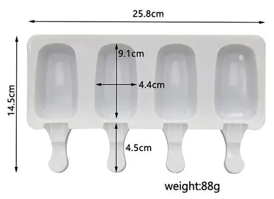 Силіконова форма для морозива на 4шт З аукціону