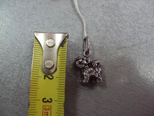 подвеска кулон собака щенок собачка пудель серебро 925 проба вес 4,84 г Інтернет-аукціон