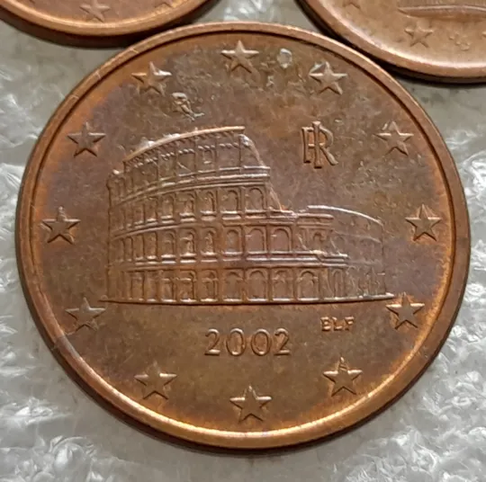 (1944) 1,2,5 євроцентів 2002 Італія  - 3 монети одним лотом (1,2,5 евроцентов 2002 Италия) Продаж