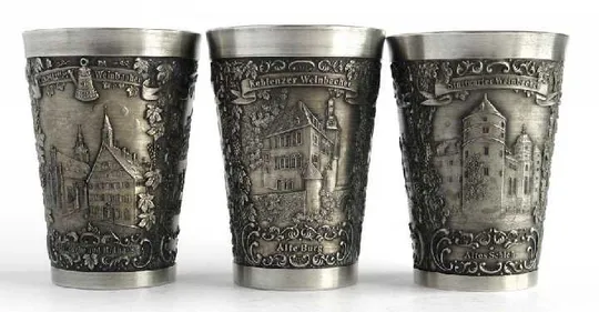 Купити Олов&#039;яні келихи 3 шт., колекція №7, Zinn95%, Germany