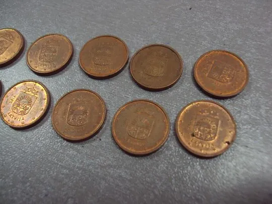 монета латвия 1 евро цент 2014 лот 10 шт №8014 З аукціону