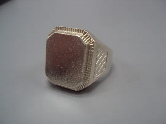 Кольцо перстень прямоугольник печатка серебро Украина вес 11,29 г 21-21,5 размер 21х18,5х15мм №15437 в Україні