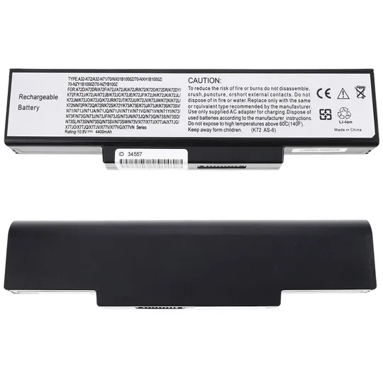 Батарея для ноутбука ASUS A32-K72 (A72, K72, K73, N71, N73, X77) 11.1V 4400mAh Black Ціна