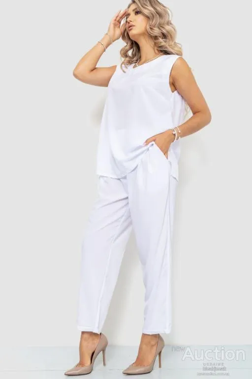Костюм женский классический, цвет белый, 102R5219 З аукціону