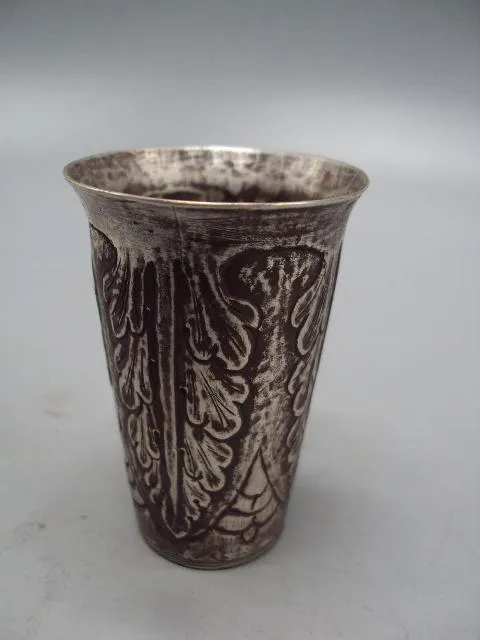 Купити Рюмка стопка узор листья листочки серебро 84 проба вес 53,48 г размер 6,4х4,1 см №14329