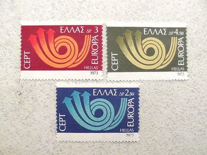 фото, Серія поштових марок Греція " Єропа СЕРТ " 1973 рік **