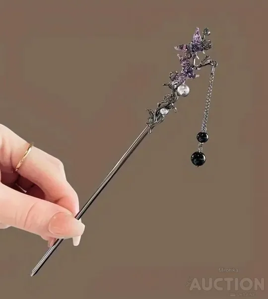 Шпилька з метеликом китайська паличка для волосся з підвіскою Ціна