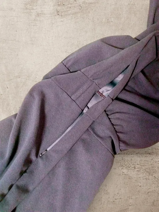 Темно-синій комбінезон із блискавкою та гудзиком, легкий, злегка еластичний, кльош Де купити