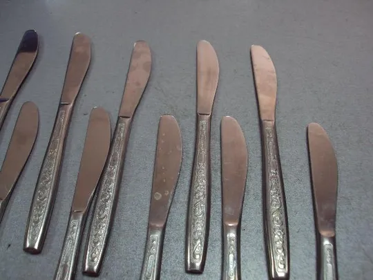 Набор столовые приборы ножи узор цветы цветочки нержавейка новые нож лот 10 шт №11695 Характеристики