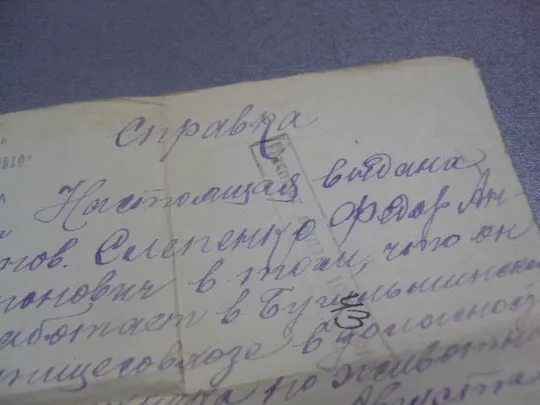Купити справка птице комбинат тасср 1943 №10938