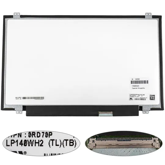 Матриця 14.0 LP140WH2-TLTB (1366*768, 40pin, LED, SLIM (вертикальні вушки), глянець, роз'єм праворуч знизу) для ноутбука (renew) Ціна