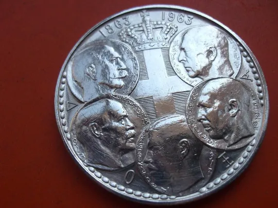 Купити 1863–1963 ΔΟΞΑ, монета СЕРЕБРО номиналом 30 драхм 1963 года Греция gr846