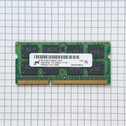 фото, Модуль пам'яті Micron 4GB 2RX8 PC3-8500S (DDR3L) MT16JSF51264HZ-1G1D1 для ноутбука