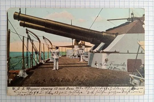 Поштова картка листівка Пре-дредноут USS Missouri 1908 р. США tN08 Ціна