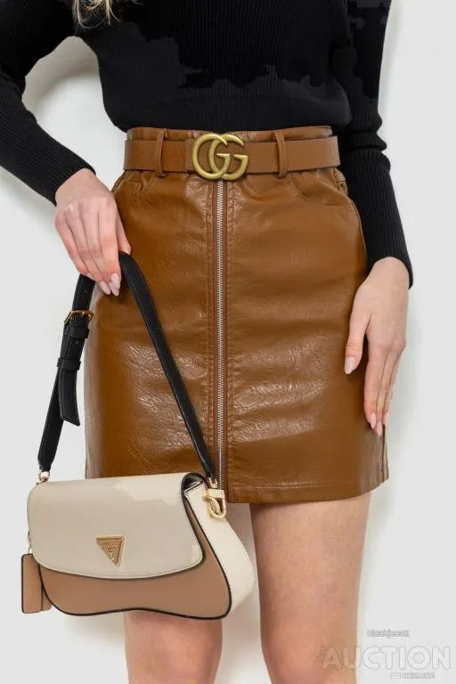 Юбка из экокожи, цвет коричневый, 186R6618 Ціна