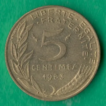 фото, 5 сантимів 1983 року Франція [М]