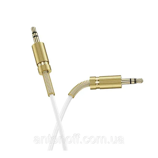 Mini-Jack 3.5 мм кабель Hoco UPA31 Spring Aux Audio Cable 3м Білий З аукціону