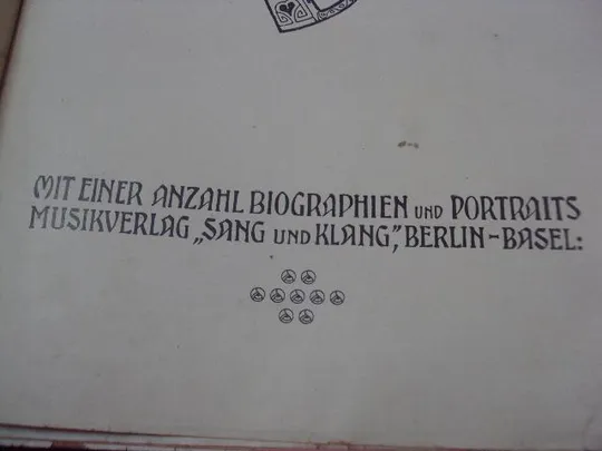 книга  Sang und Klang im XIX und XX Jahrhundert песня и композиции №88 З аукціону