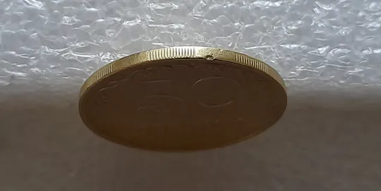 (5528) 50 копійок 1992 1БАм царапина штемпеля у році карбування на аверсі (50 копеек 1992 1БАм брак) Інтернет-аукціон