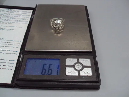 Кольцо мужской перстень голова льва печатка лев серебро 800 проба вес 6,61 г 21,5 размер №15587 Торговий майданчик