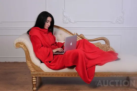 Рукоплед Плед з рукавами і кишенями з мікрофібри 200х150. червоний Продаж