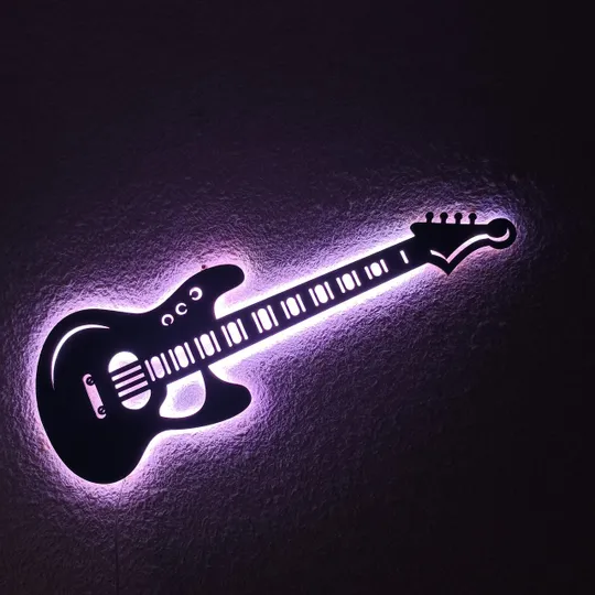 Панно декоративна картина на стіну Гітара LED підсвітка 250х742 acr-p000106 Інтернет-аукціон