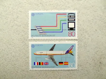 фото, Серія поштових марок Німеччина ФРН " Авіація " 1988 рік **