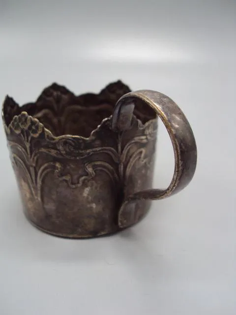 Подстаканник Варшава цветочки цветы fabr. woloka pod warszawa 1891 год высота 5,7 см (№ 740) Де купити