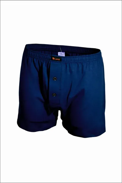 фото, Однотонні боксерки чоловічі на ґудзиках Lans L01/003 бавовна сині XL