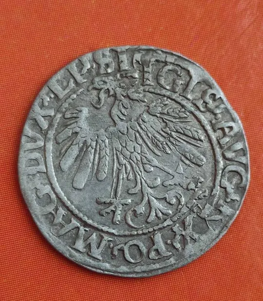 Купити 1559 год монета полугрош полугріш серебро 1.2 грамма редкий год Литва всадник с мечом kl246