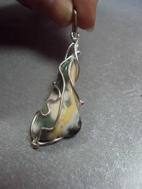 Подвеска кулон агат авторская работа серебро 925 проба Украина 7 г 6 см №11907 З аукціону