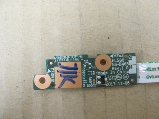 686-11 плата кнопки вкл EL580 NS-B465 NBX0001L710 NBX0001L700  для Lenovo ThinkPad L580 L590 оригінал З аукціону