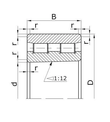 Купити подшипник 6- 3182122 K ( bearing NN3022K ) роликовый двухрядный с коническим отверстием ГПЗ-1 ГОСТ 7