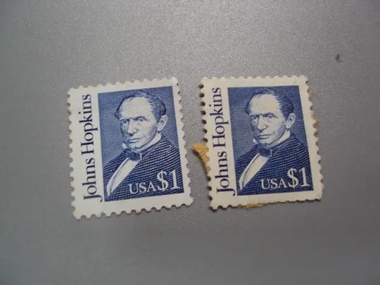 марка США 1989 стандарт личности Джон Хопкинс предприниматель и филантроп лот 2 шт негаш №2507 Ціна