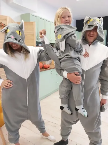 фото, Кігурумі дитяча костюм піжама Кіт котик сірий (80/86/92/98/104) зріст 104 см.