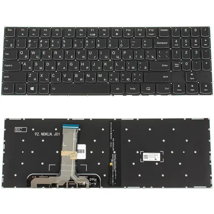 фото, Клавіатура для ноутбука LENOVO (Legion: Y540-15) rus, black, без фрейму, підсвічування клавіш (оригінал) (white bezzel)