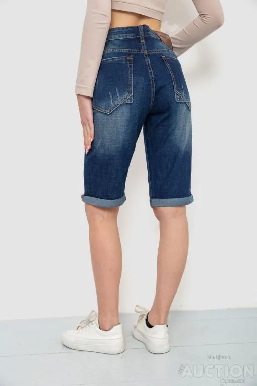 Шорты джинсовые женские с потертостями, цвет синий, 244R5552 Продаж