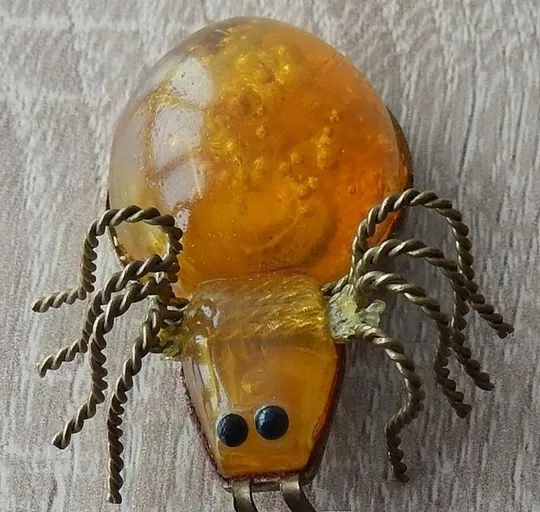 Винтажная Брошь Паук, СССР натуральный балтийский янтарь kn478 З аукціону
